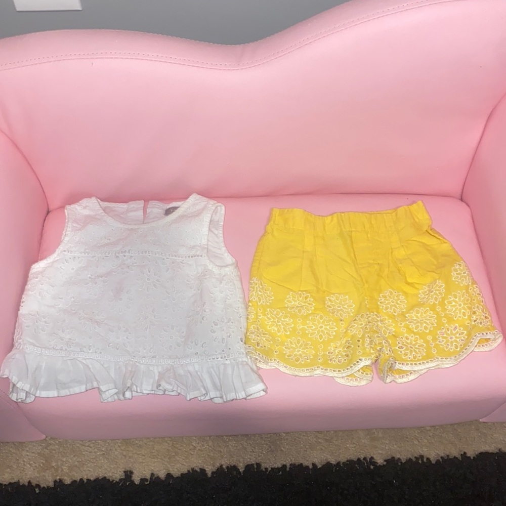 Two piece white and yellow set from primark